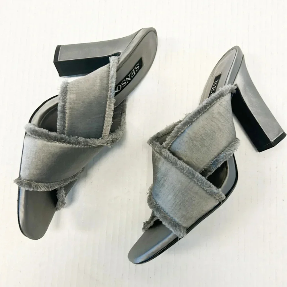 Senso frayed sandal heels